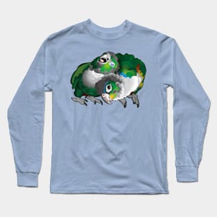 Cuddle Green Cheek Conure Pair Long Sleeve T-Shirt